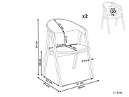 Set of 2 Dining Chairs YUBA Wood Dark Green_934272