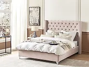 Säng med lamellram Sammet LUBBON 160 x 200 cm Pastellrosa_1170362