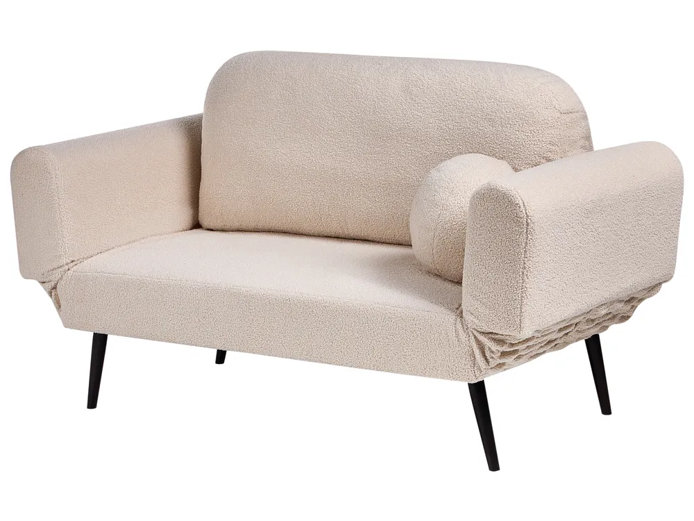 Sofa Bed 2 Seater DOROTEA Boucle Beige_1071505