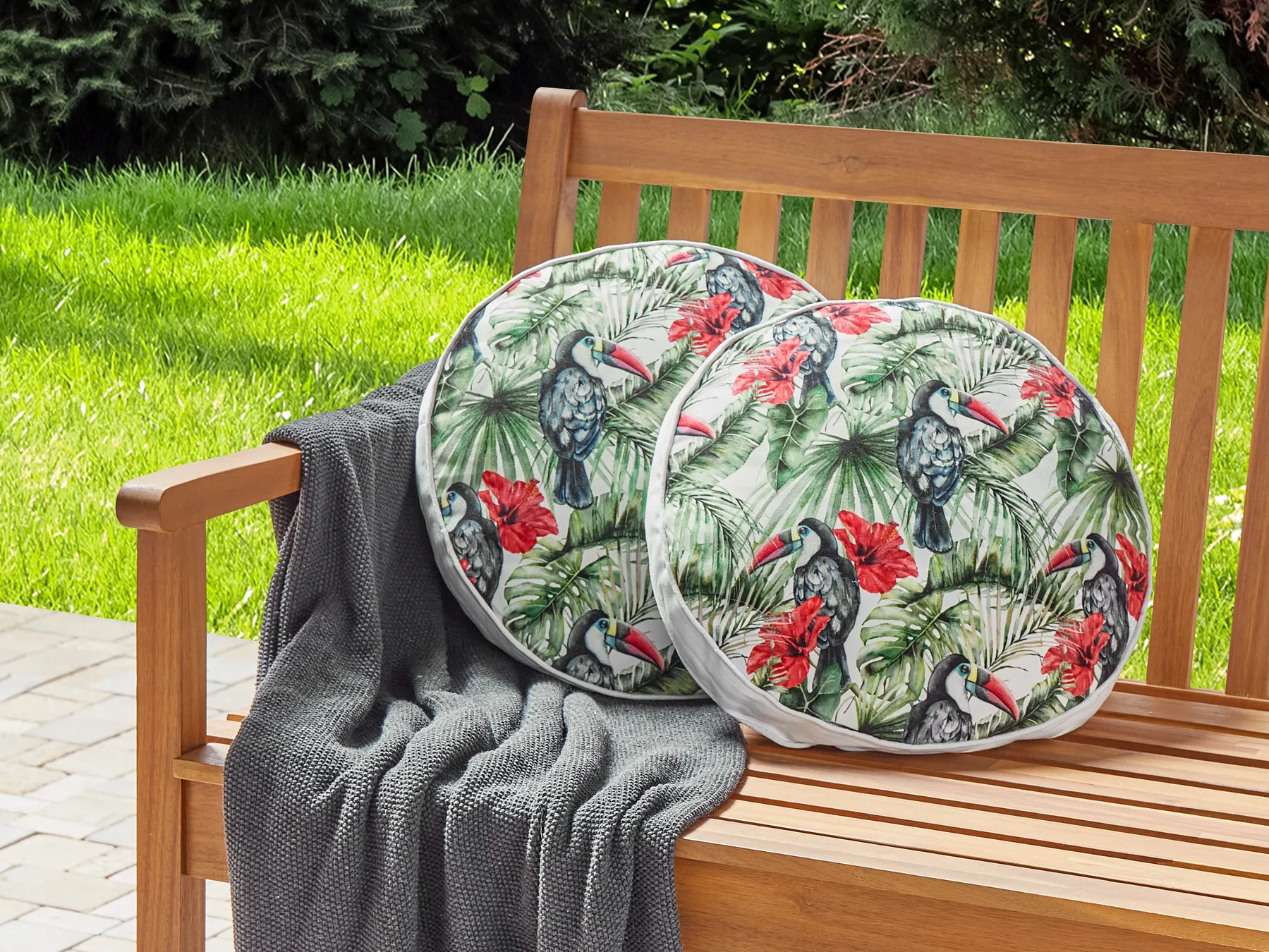 Set of 2 Outdoor Cushions MALLARE Animal Pattern 40 x 40 cm Green_882869