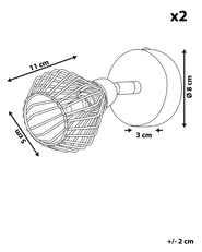 Sett med 2 spotlamper VOLGA Justerbar Metall Svart_801820
