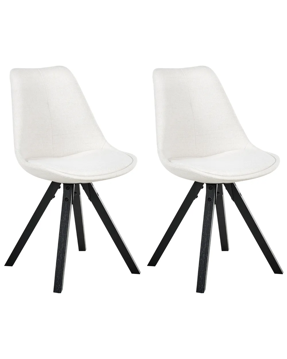 Set of 2 Dining Chairs HEDLEY Fabric Light Beige