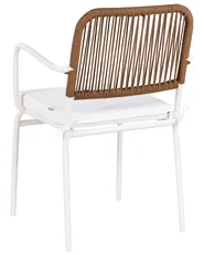 Set of 4 Garden Chairs with Cushions TACENO Metal White_1007761