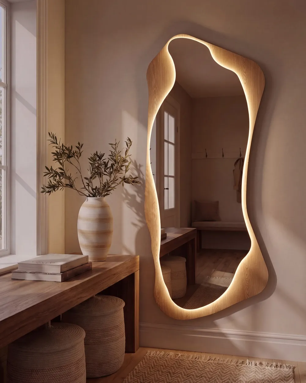 Wall Mirror LAMBLORE 58 cm 171 cm Light Brown