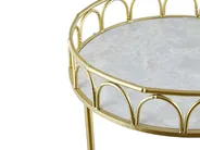 Kitchen Trolley SHAFTER Metal White Marble_791106