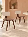Set of 2 Dining Chairs LUCINDA Wood Dark Brown