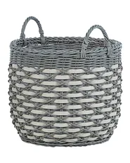 Set of 3 Wicker Planters GEFIRA 31/39/49 cm PE Rattan Grey_826526