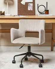 Skrivbordsstol SANILAC II Sammet Taupe_855169