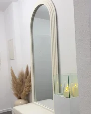 Wall Mirror DIJON 80 cm 170 cm Wood Off-White_1018156