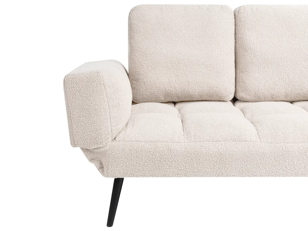 Sofa Bed 2 Seater BREKKE Boucle Off-White_1067998
