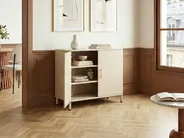 2 Door Sideboard OMBURA Metal Beige_1082577