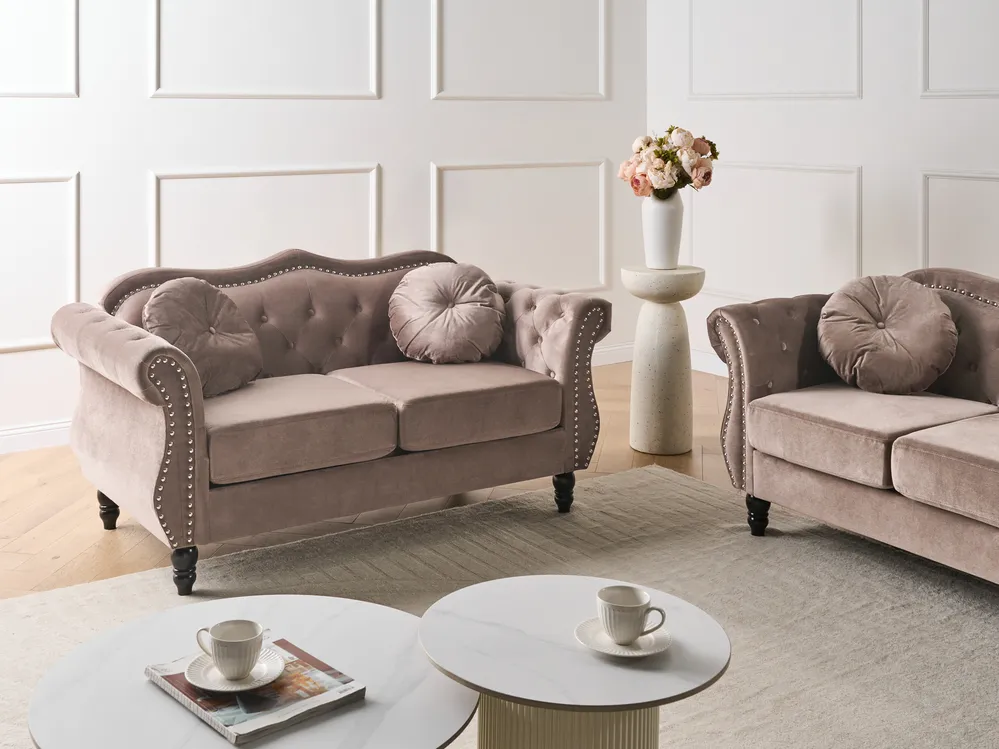 Sofa 2 Seater SKIEN Velvet Taupe