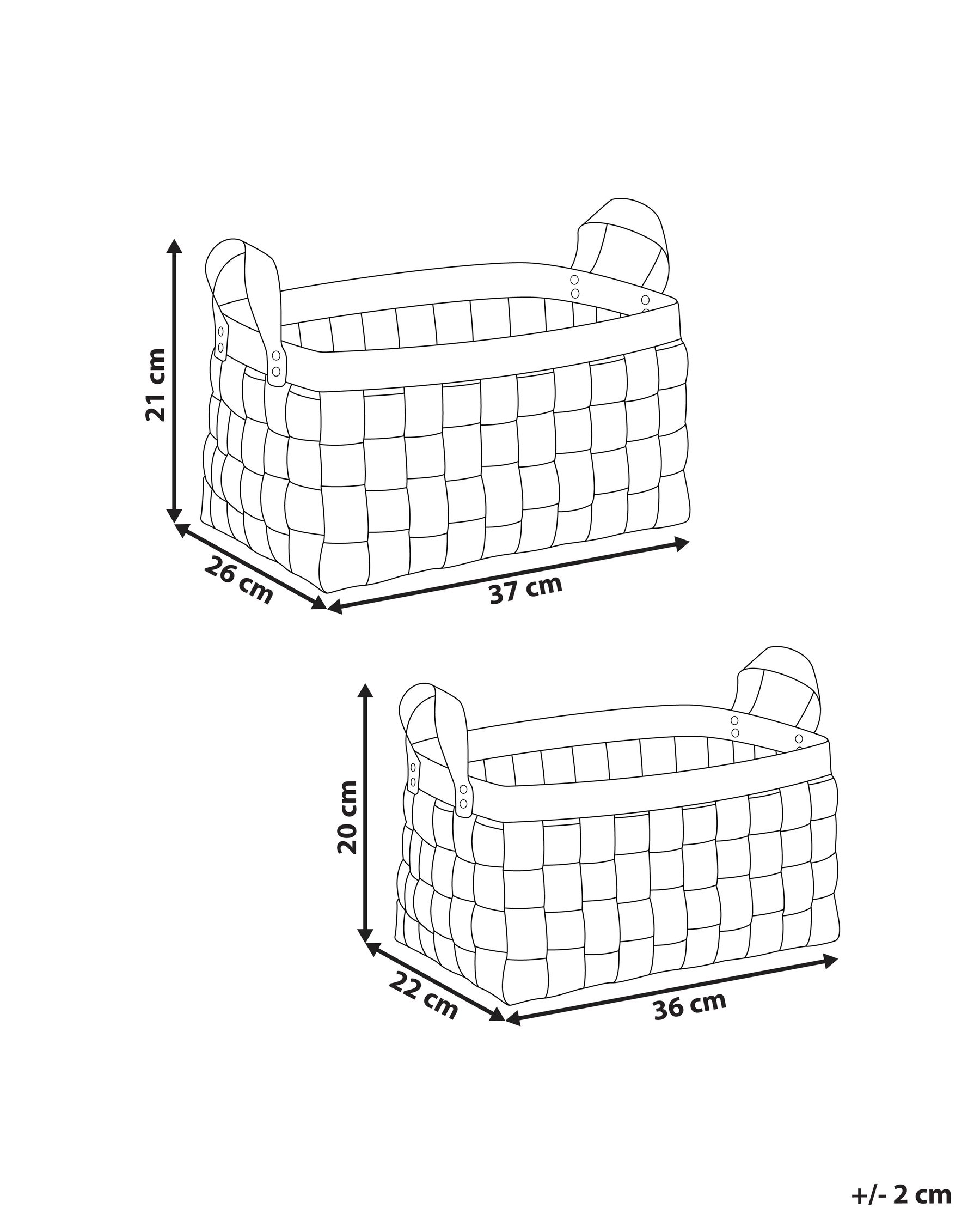 Set of 2 Baskets SIPPAR Faux Leather Beige_954344