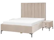 Bedroom Set SEZANNE Velvet Taupe 140 x 200 cm (EU Double)_892596
