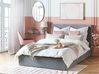 Ottoman Bed LORIENT Velvet Light Grey 140 x 200 cm (EU Double)