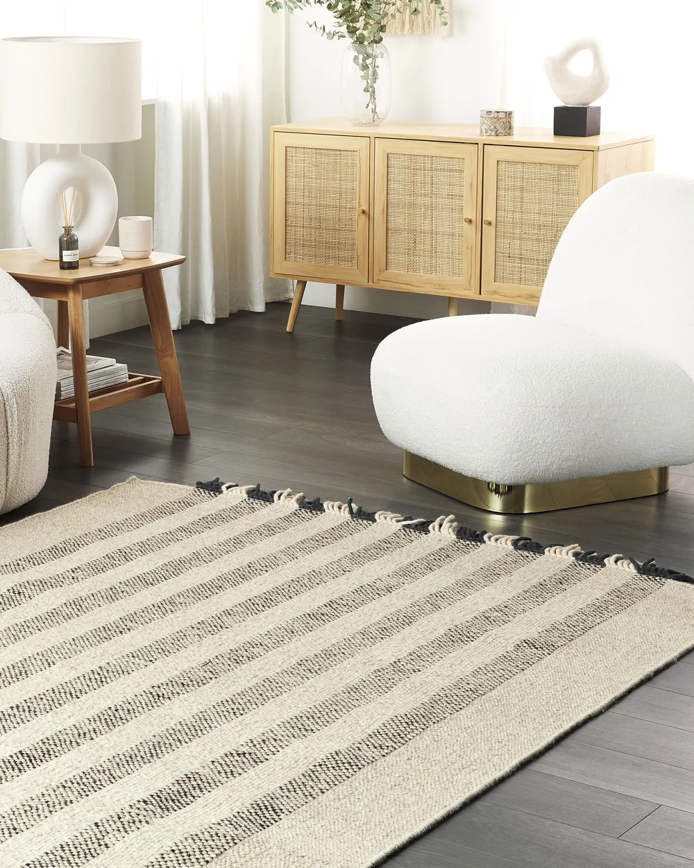 Rug TACETTIN White 140 x 200 cm Wool