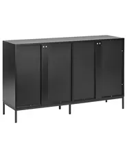 Vitrinskänk i glas LANGFORD 137 cm Svart_955480