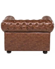Armchair CHESTERFIELD Faux Leather Golden Brown_537732