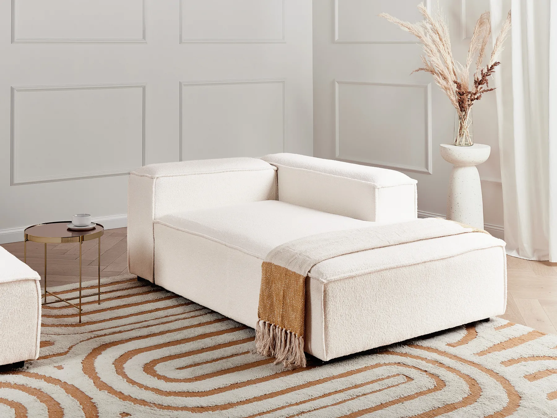 Left-Hand Chaise Longue ARDAL Boucle Off-White_908205