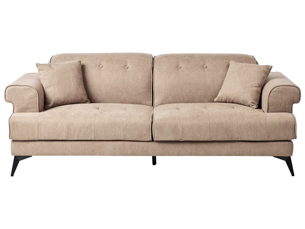 Living Room Set 5 Seater SKIVE Fabric Light Brown_947476