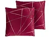 Koristetyynysetti 2 kpl PINUS 45 x 45 cm Sametti Punainen Geometrinen kuvio