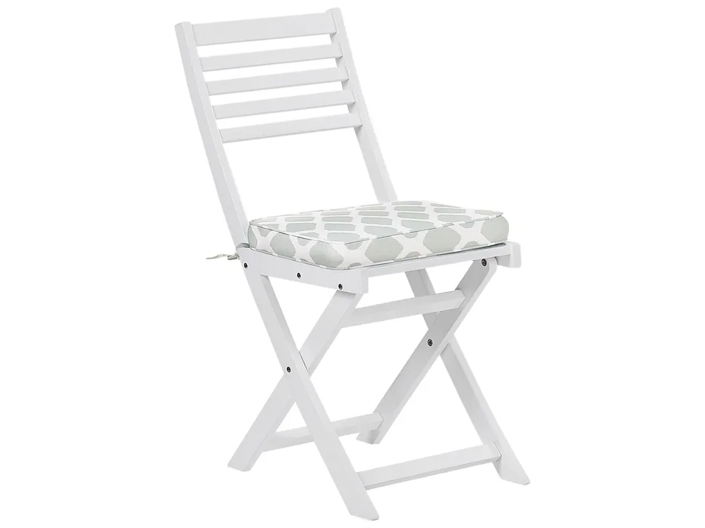 Bistro Set with Cushions Folding FIJI Acacia Wood White_764353