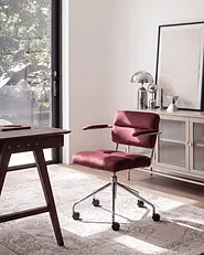 Desk Chair CANDOR Velvet Burgundy_1136763