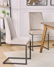 Set of 2 Dining Chairs LAVONIA Velvet Taupe_789993