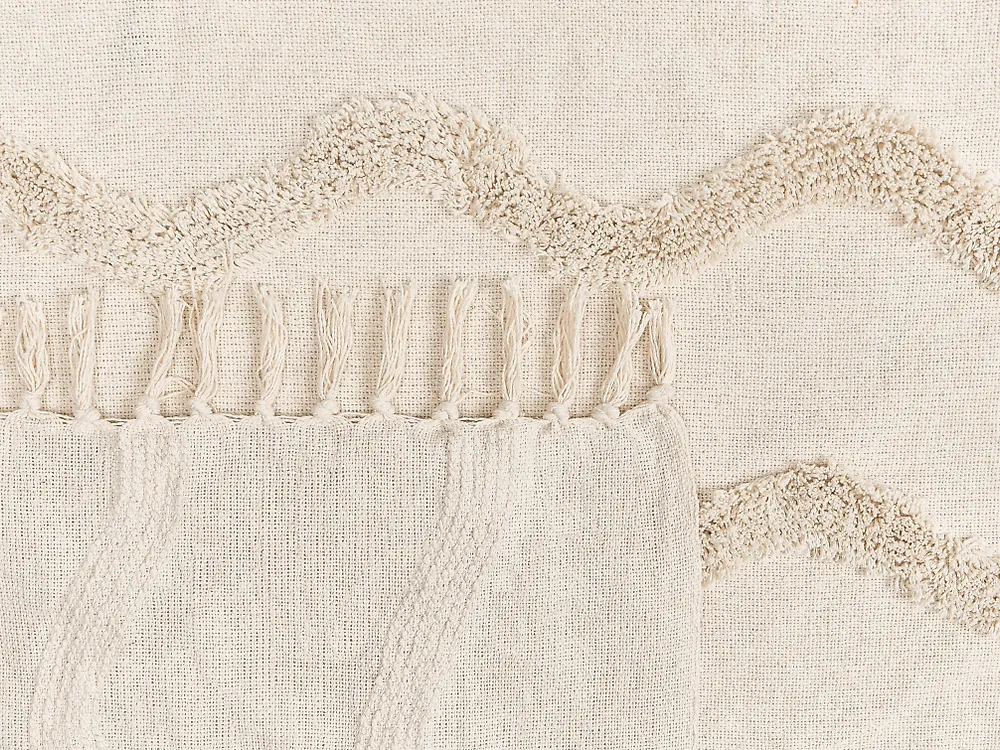 Blanket KHARI Cotton 150 x 200 cm Light Beige_1067481