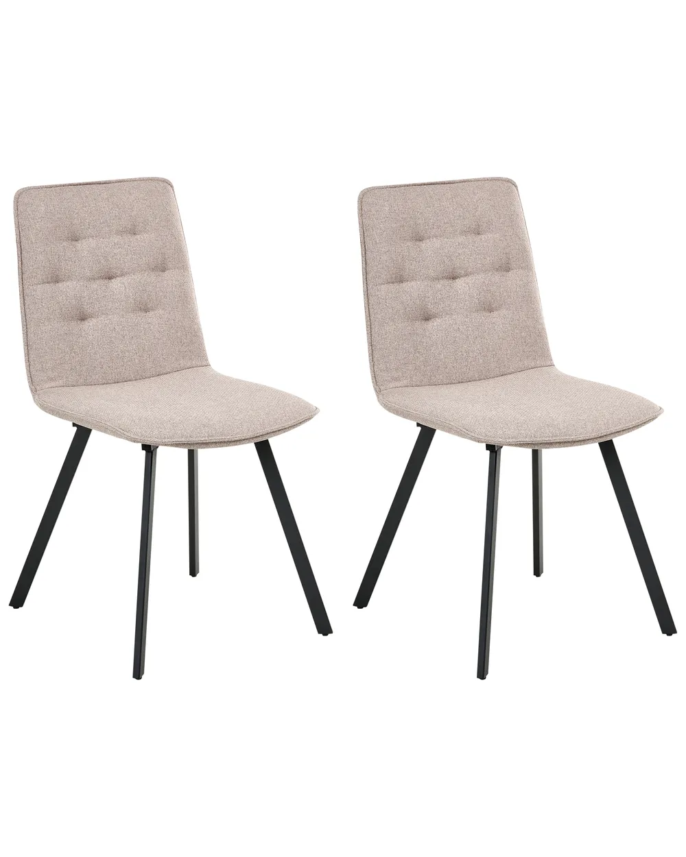 Set of 2 Dining Chairs CARVER Fabric Light Brown