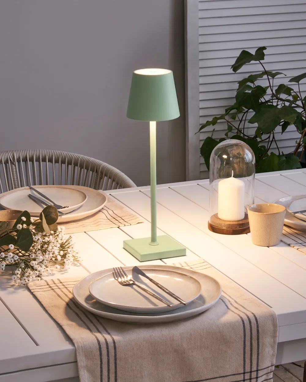 Wireless LED Table Lamp BACEIRO Metal Light Green
