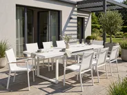 Extending Garden Dining Table VALCANETTO 180/240 cm 90 cm Metal White_922596