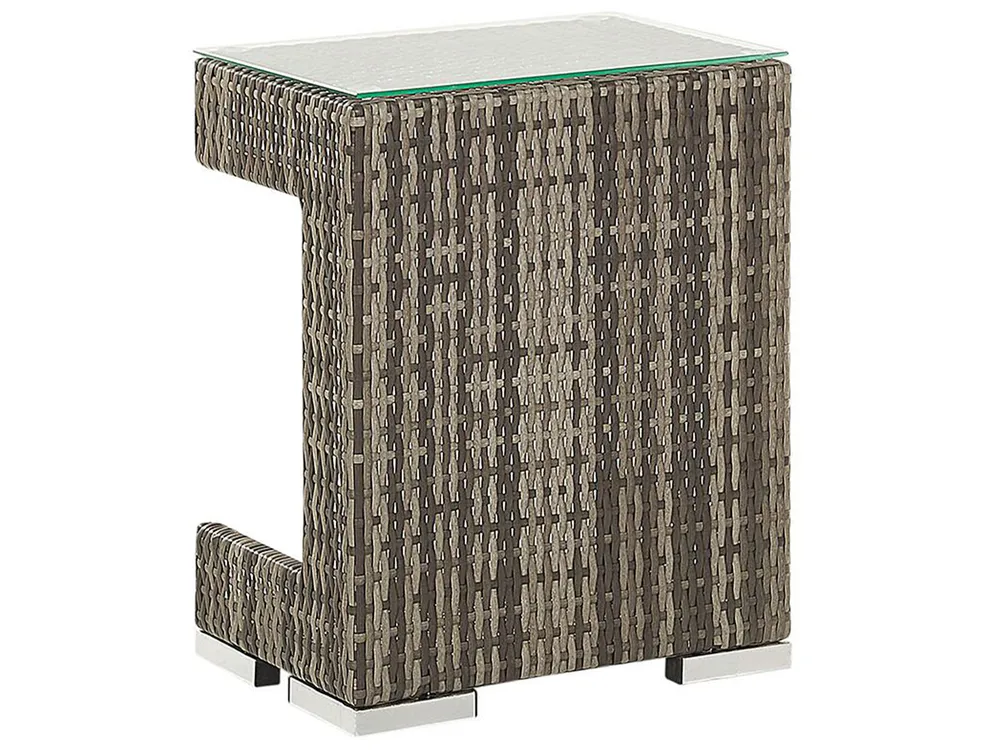 Garden Lounge Set with Table 6 Seater CORTE Modular PE Rattan Dark Brown_776449