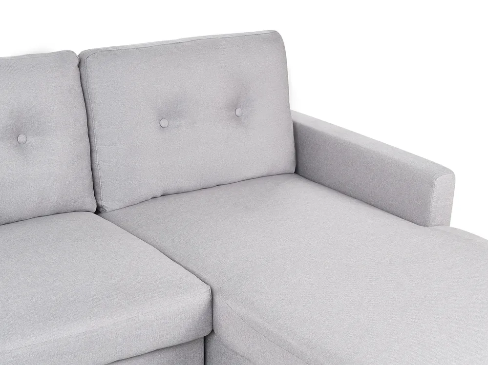 Corner Sofa Bed 4 Seater FLAKK with Storage Fabric Light Grey Left Hand_745723