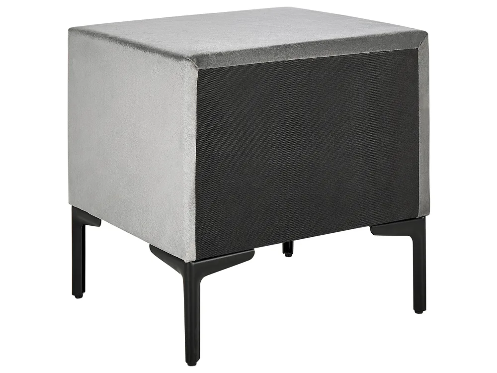 Bedroom Set SEZANNE Velvet Light Grey 180 x 200 cm (EU Super King)_799909