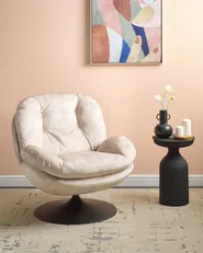 Swivel Armchair NOLVIK Velvet Light Beige_923303