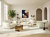 Living Room Set 5 Seater KUNES Fabric Light Beige