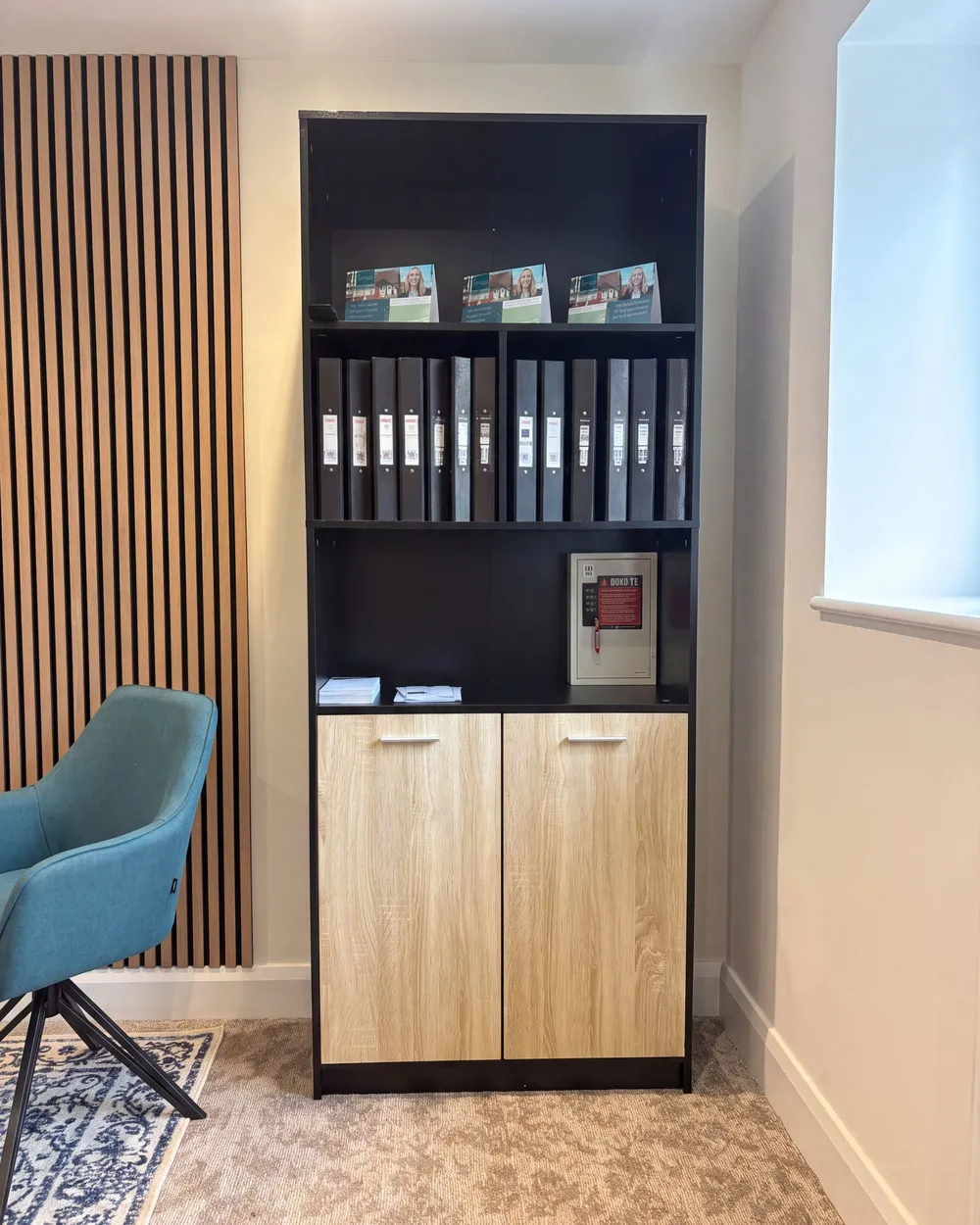 2 Door Bookcase ZEHNA Brown/ Black_1085358