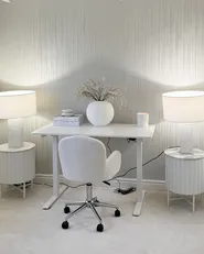 Elektriskt höj- och sänkbart skrivbord GRIFTON 120 cm 60 cm Vit_953916