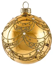 Set med 35 julgranskulor ICEDROP Glas Blå/ guld_1028521