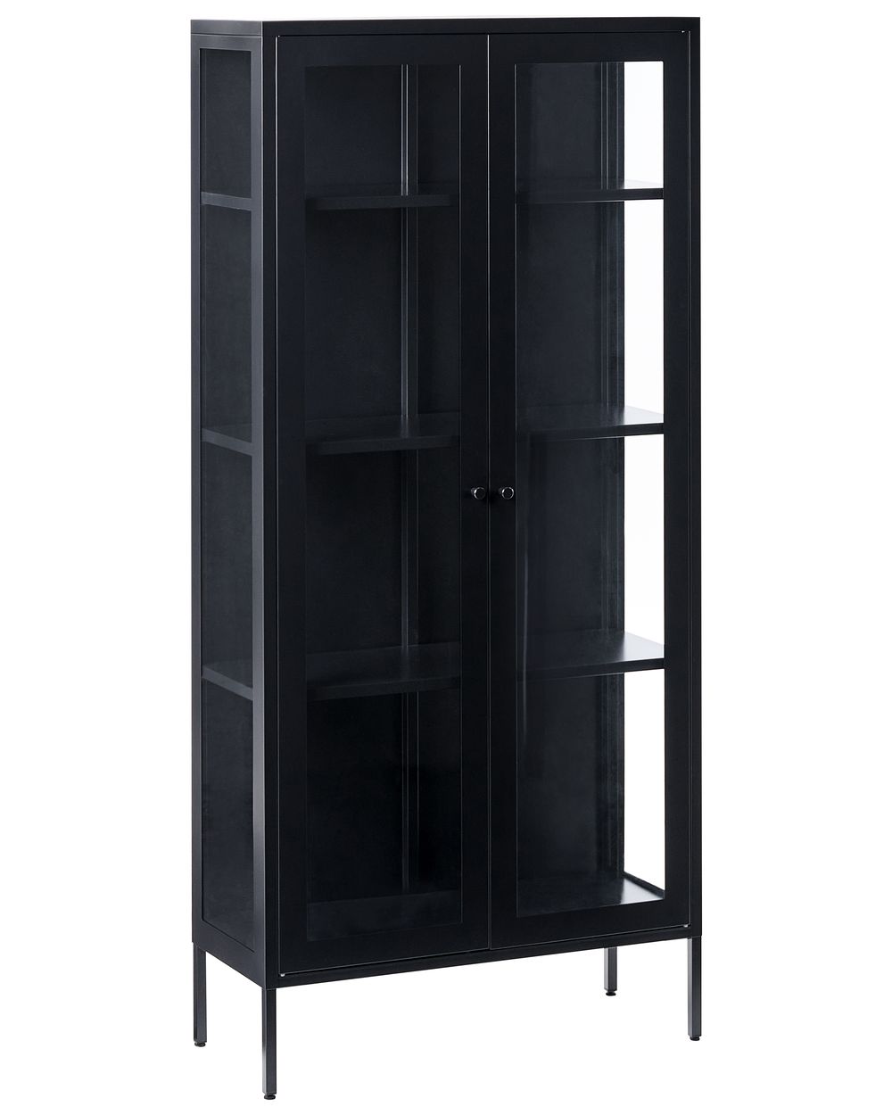 Skap med glassdører HARTY 80 cm Metall Svart