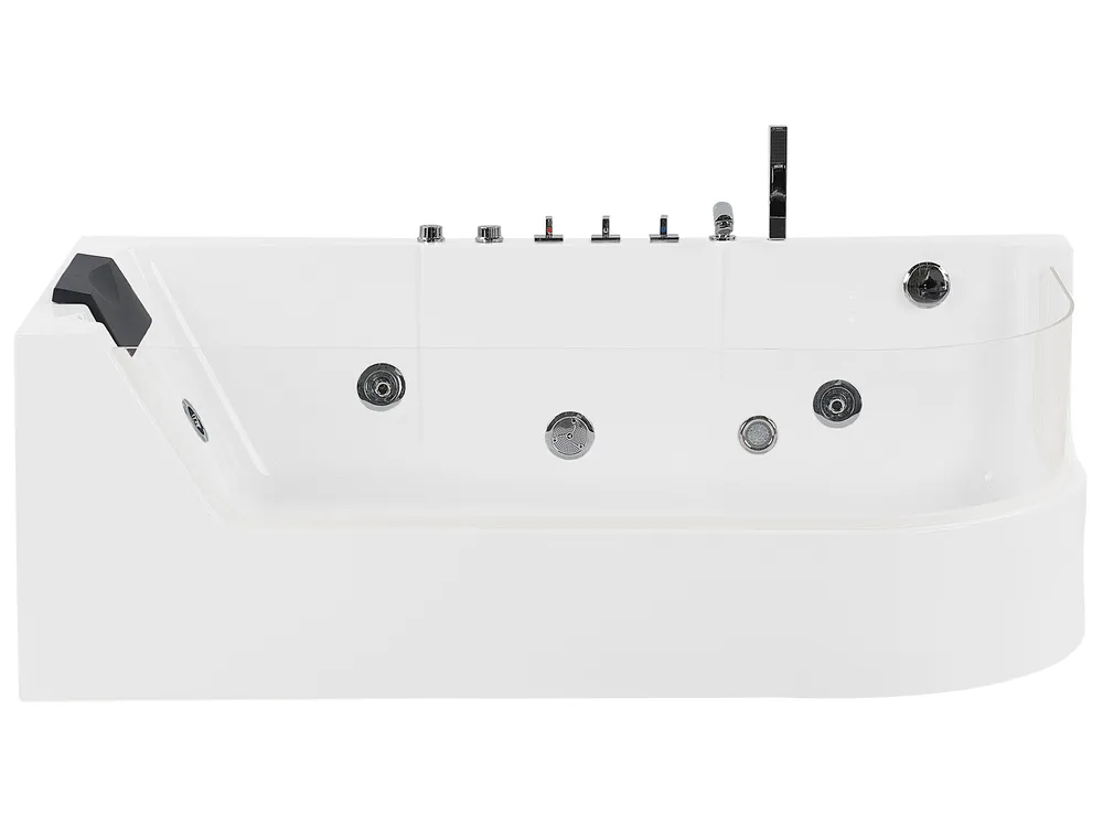 Corner Hot Tub with LED ACUARIO 1700 x 800 mm White Right Hand