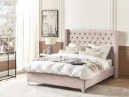Bed Velvet LUBBON 160 x 200 cm (EU King Size) Pastel Pink_832455