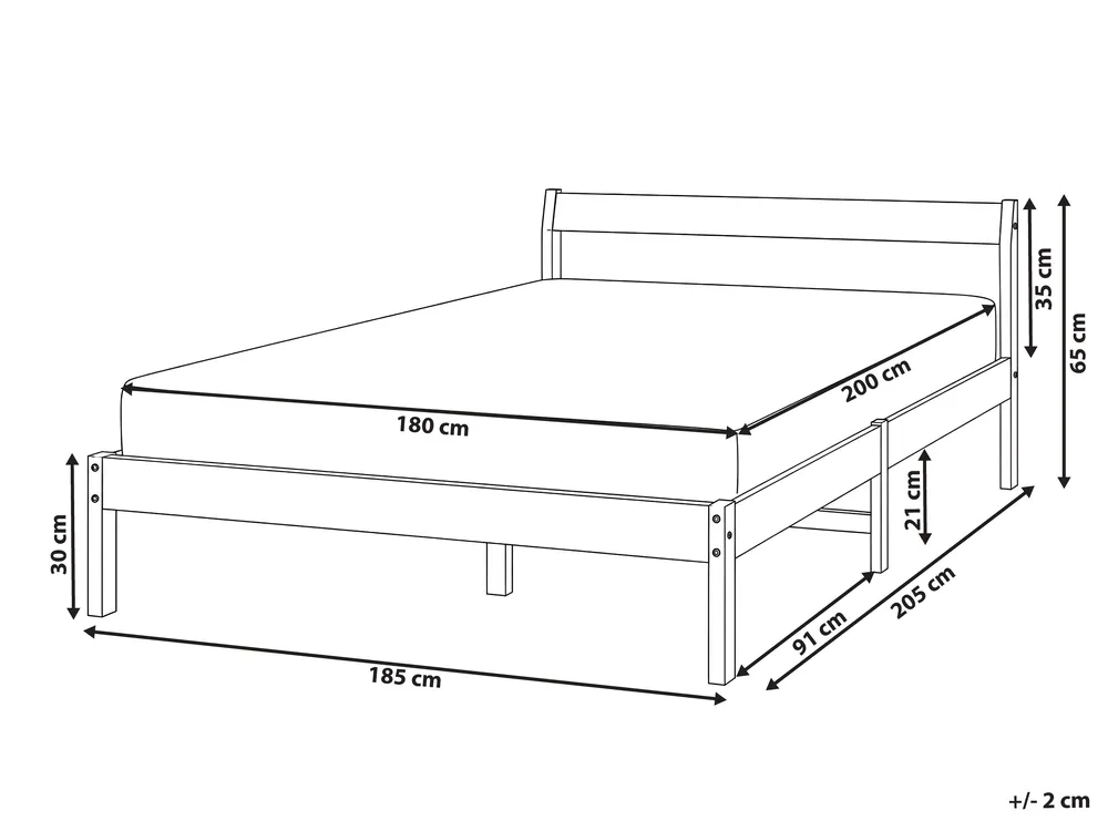 Bed Pine Wood MADONE 180 x 200 cm (EU Super King) White_1131188