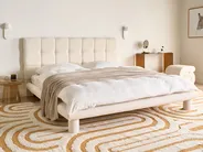 Säng med lamellram Bouclé CRESSAT 180 x 200 cm Off-White_1009064
