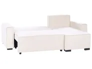 Hörnbäddsoffa 3-sits EDANE med förvaring Bouclé Off-White Vänstervänd_1057075