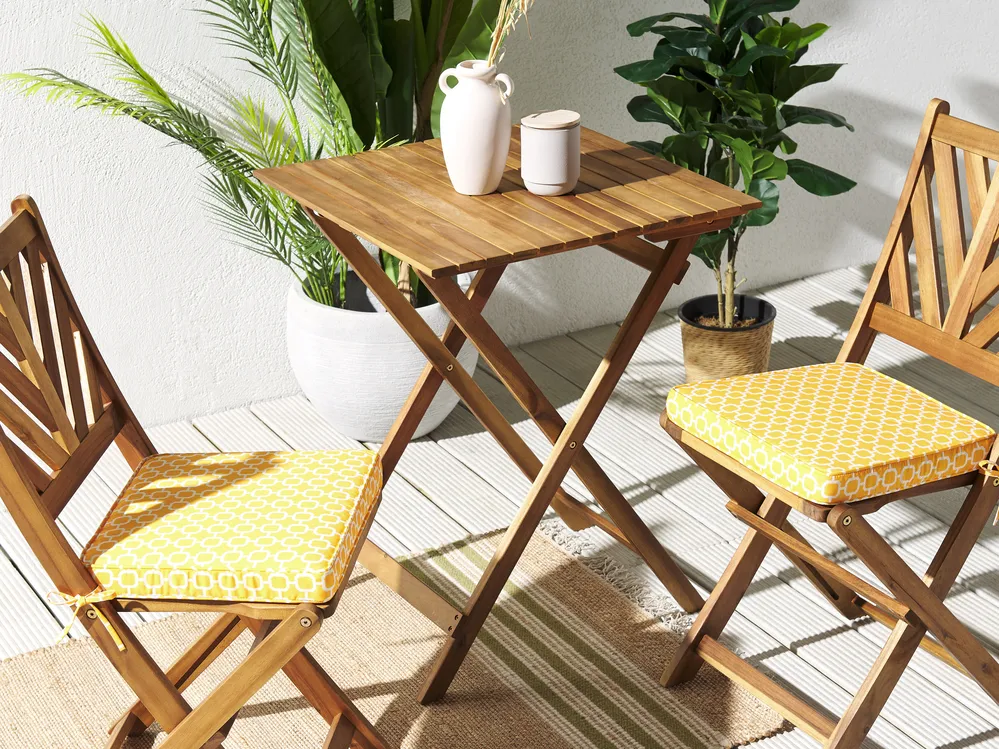 Set med 2 dynor för trädgårdsstol TERNI 37 x 34 cm Gul