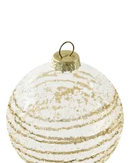 Set of 25 Baubles ICICLE Glass Transparent/ Gold_1028448