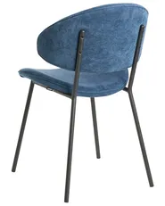 Set of 2 Dining Chairs KIANA Fabric Dark Blue_1081969