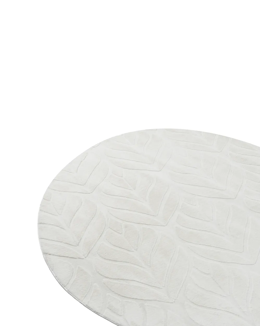 Fuskpälsmatta MITCHELL Off-White ø 160 cm_1092382